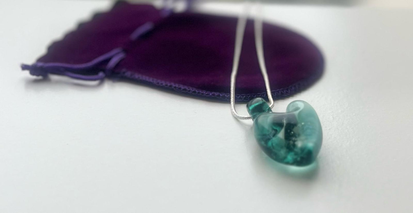 Turquiose vortex heart pendant