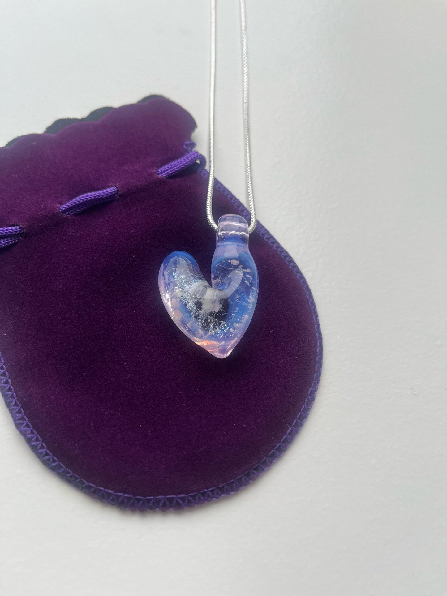 Opal vortex heart pendant