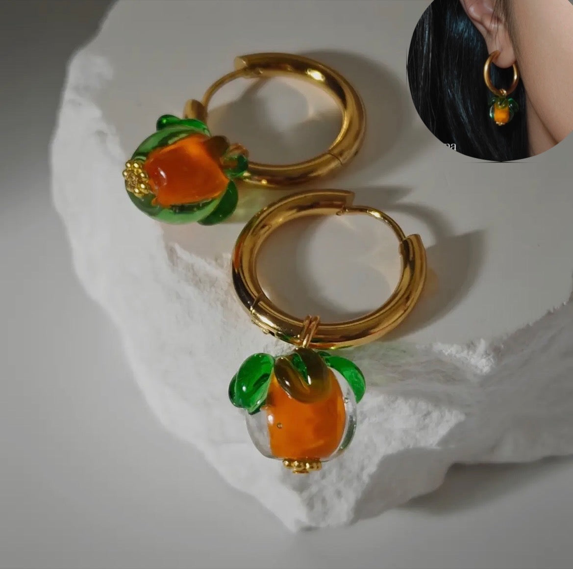 Mini pumpkin earrings