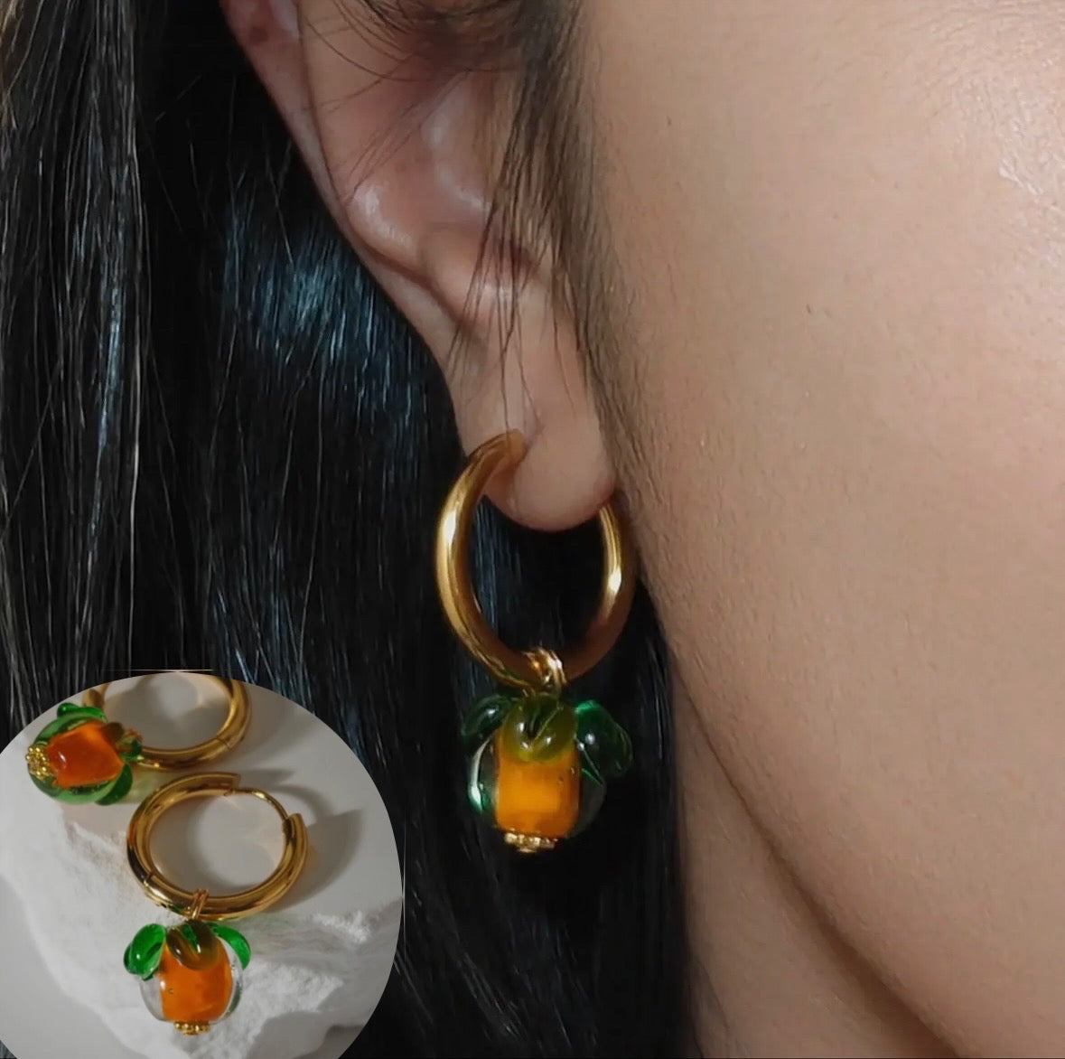 Mini pumpkin earrings