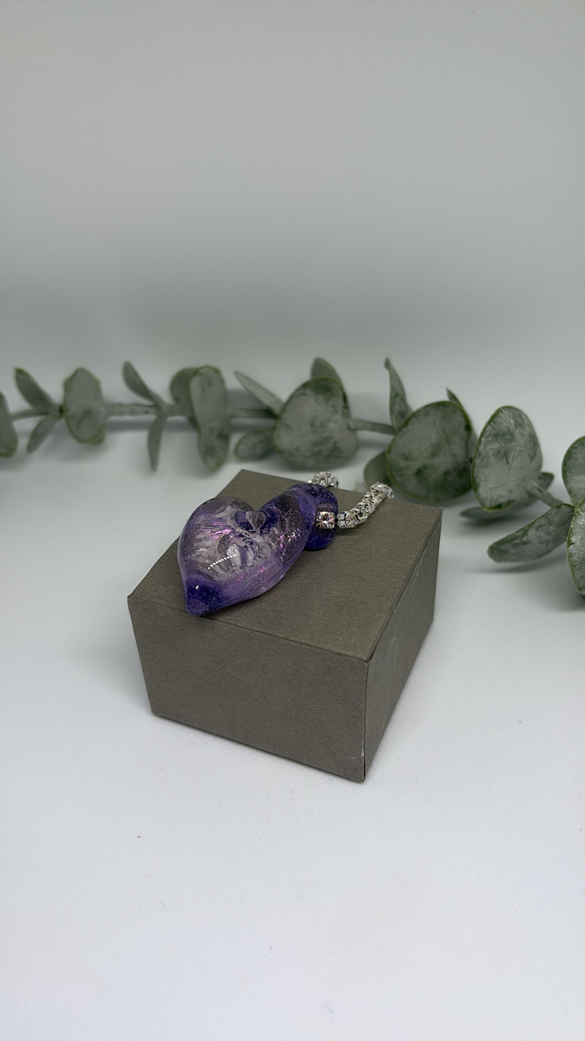 Purple vortex heart pendant