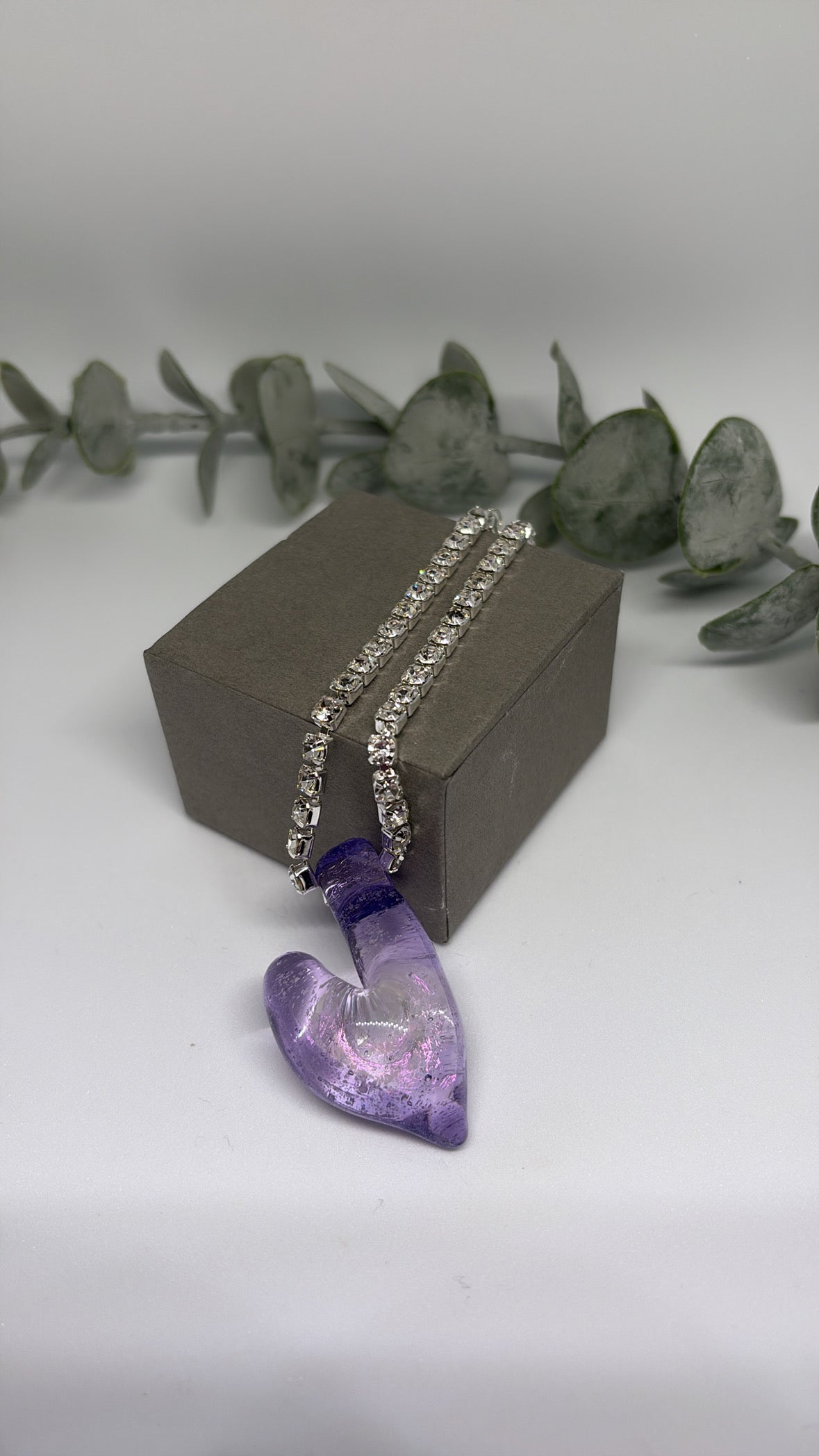 Purple vortex heart pendant