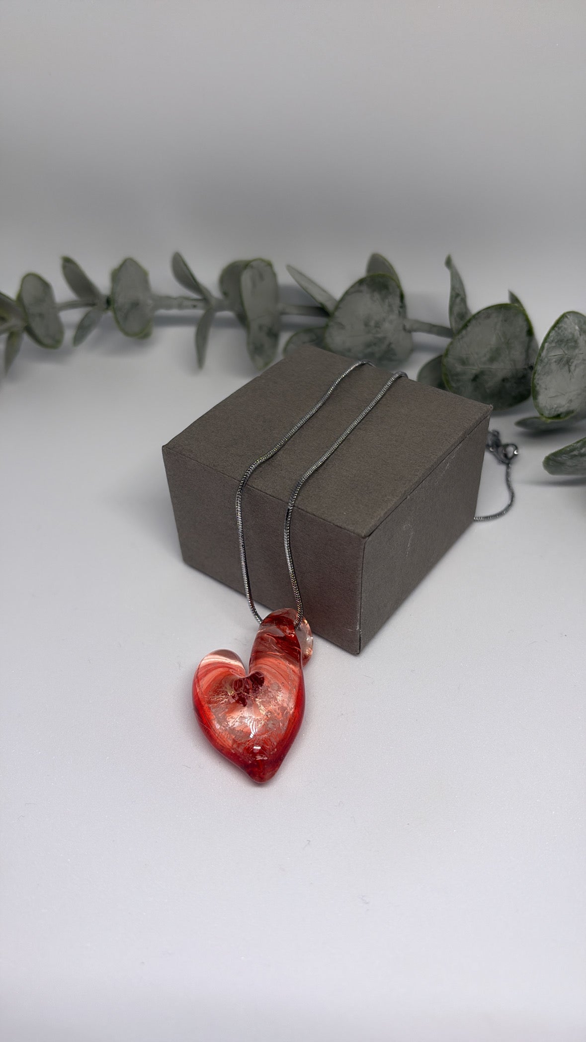 Red vortex heart pendant