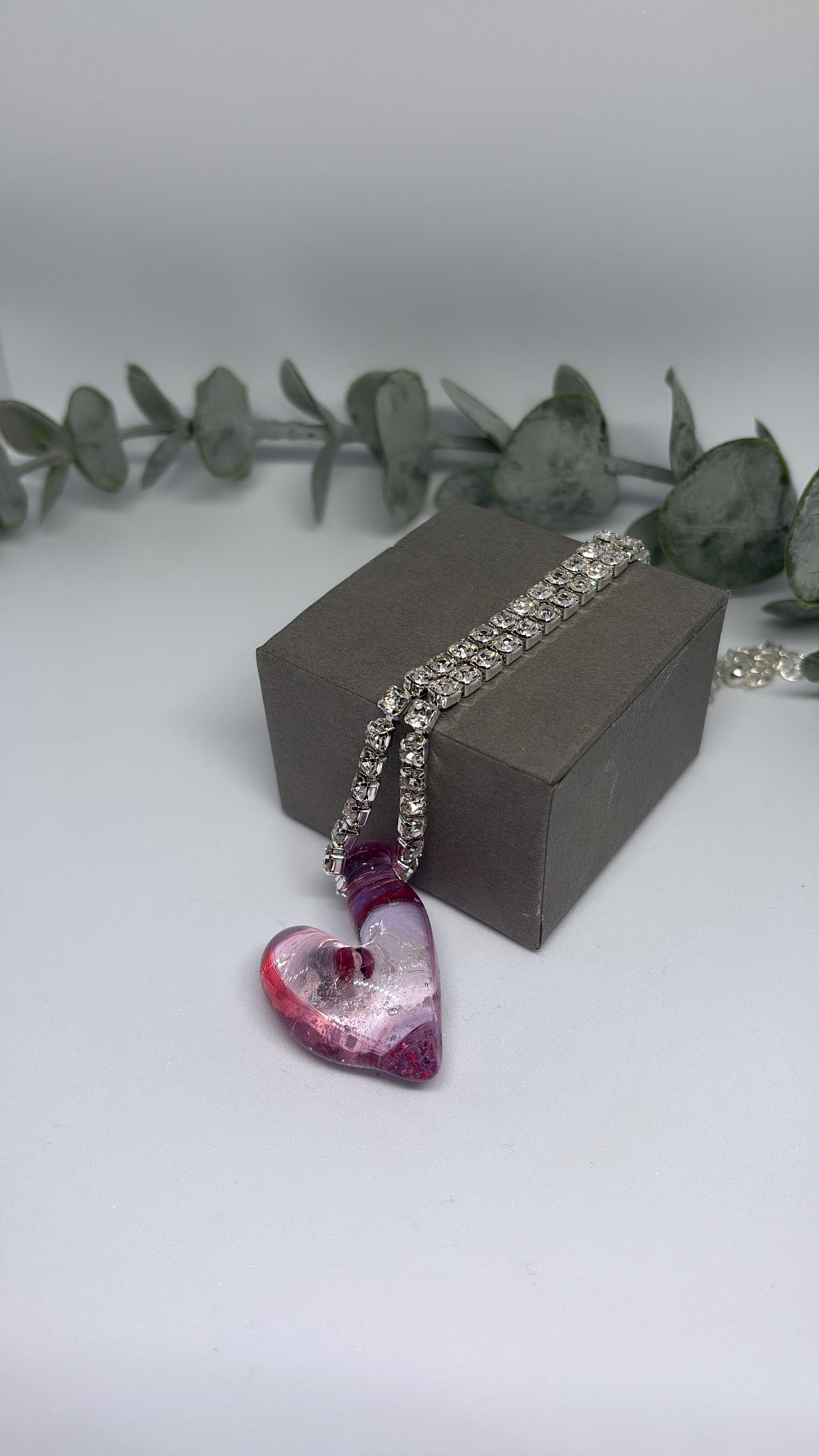 Magenta vortex heart pendant