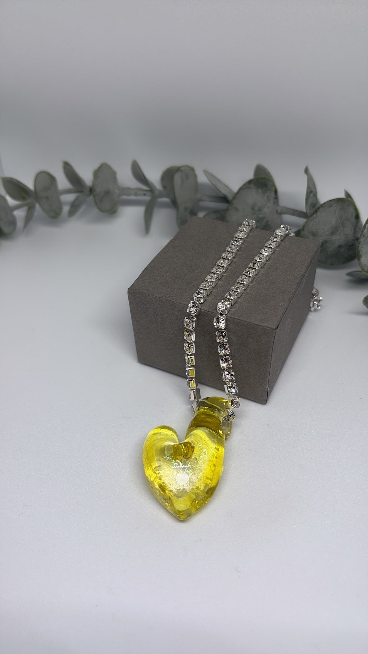 Yellow heart vortex pendant