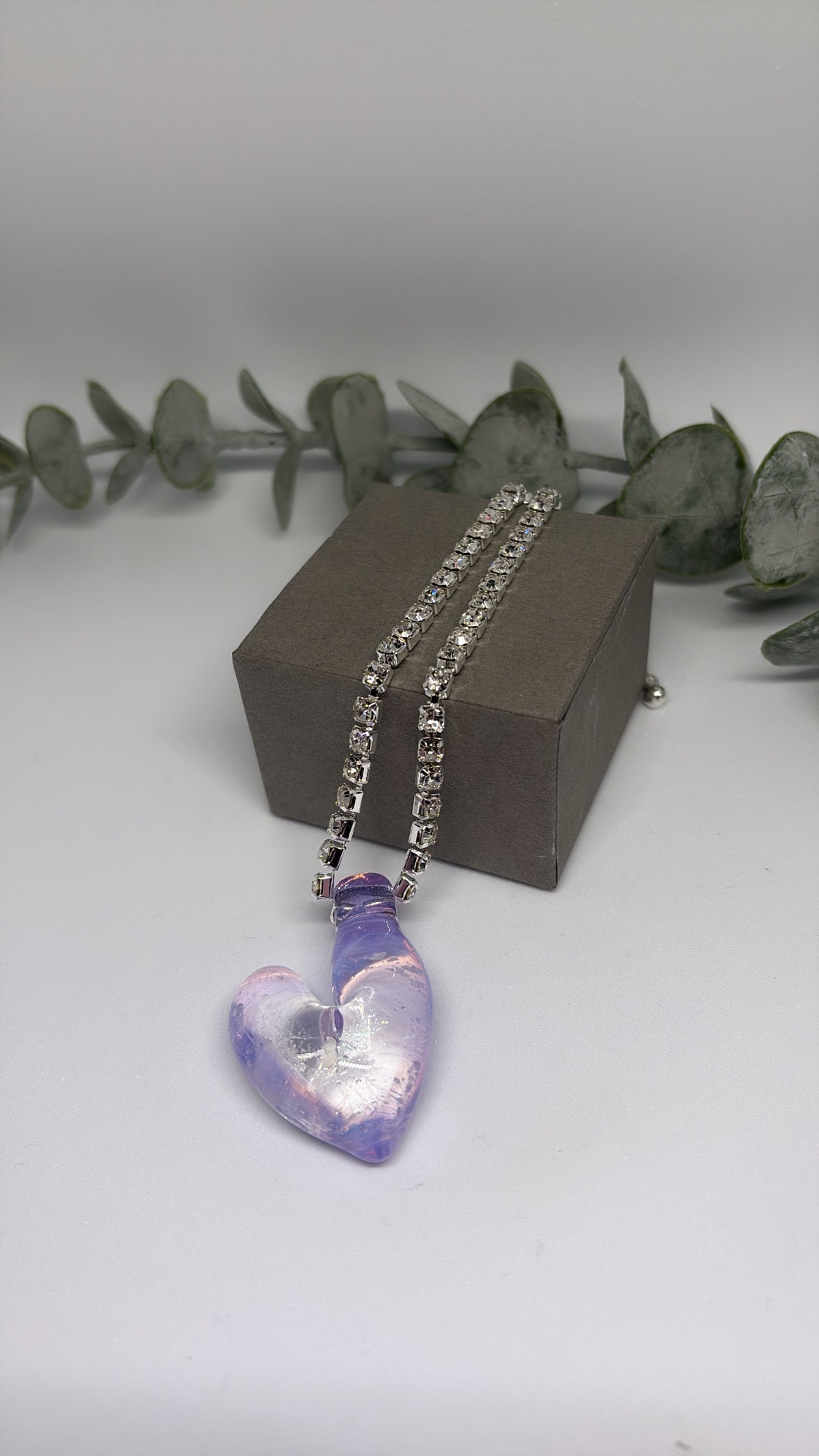 Opal vortex heart pendant