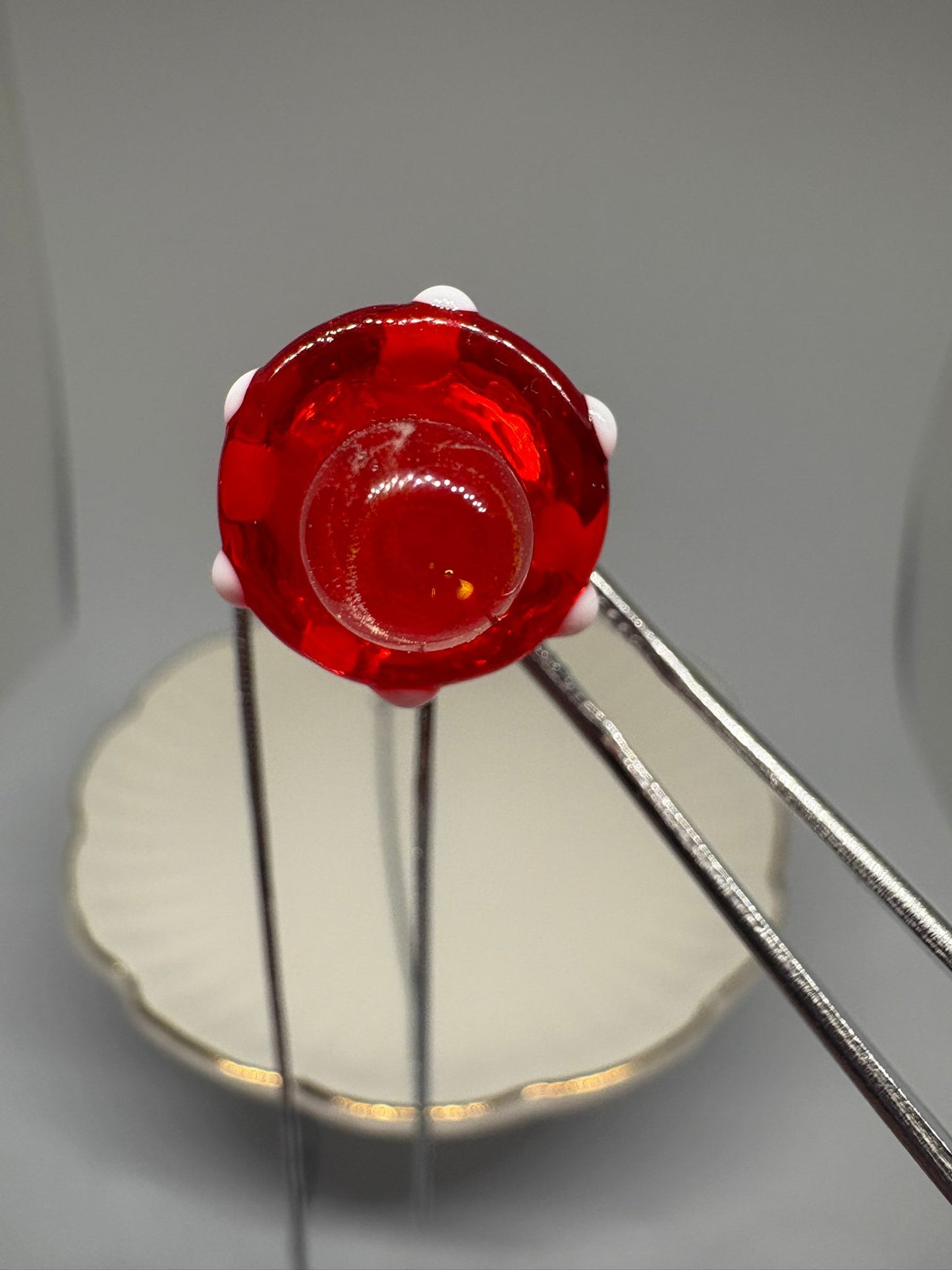 Red Glass Mushroom Necklace