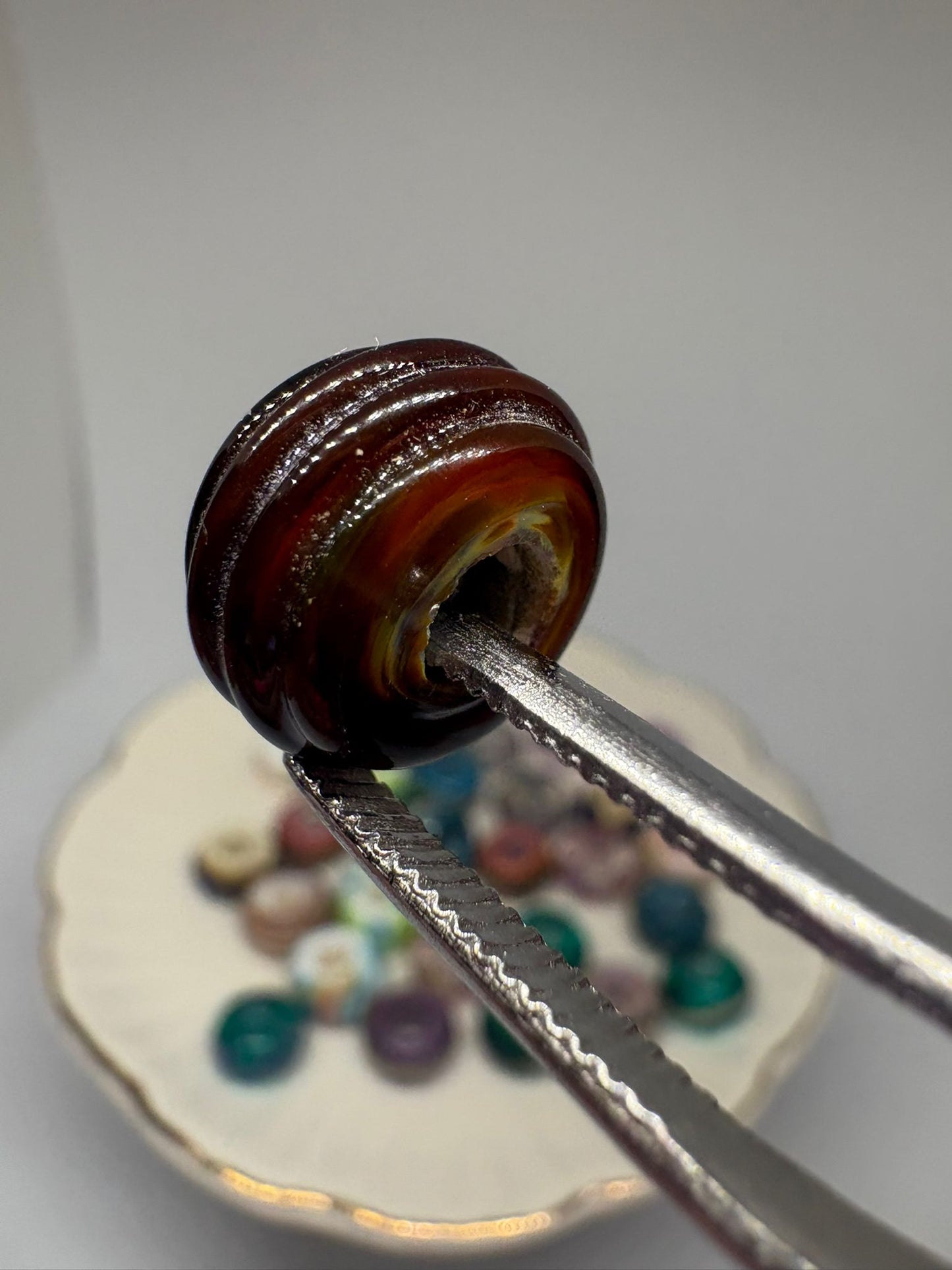 Brown boho glass beads