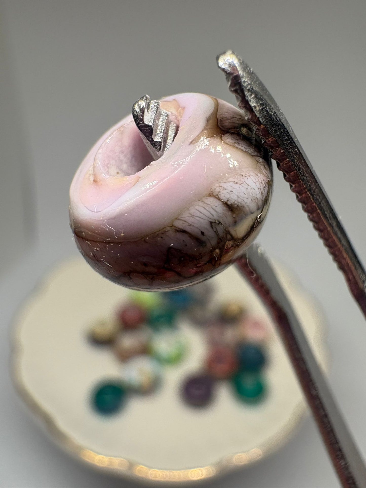 Lilac bohemian glass bead