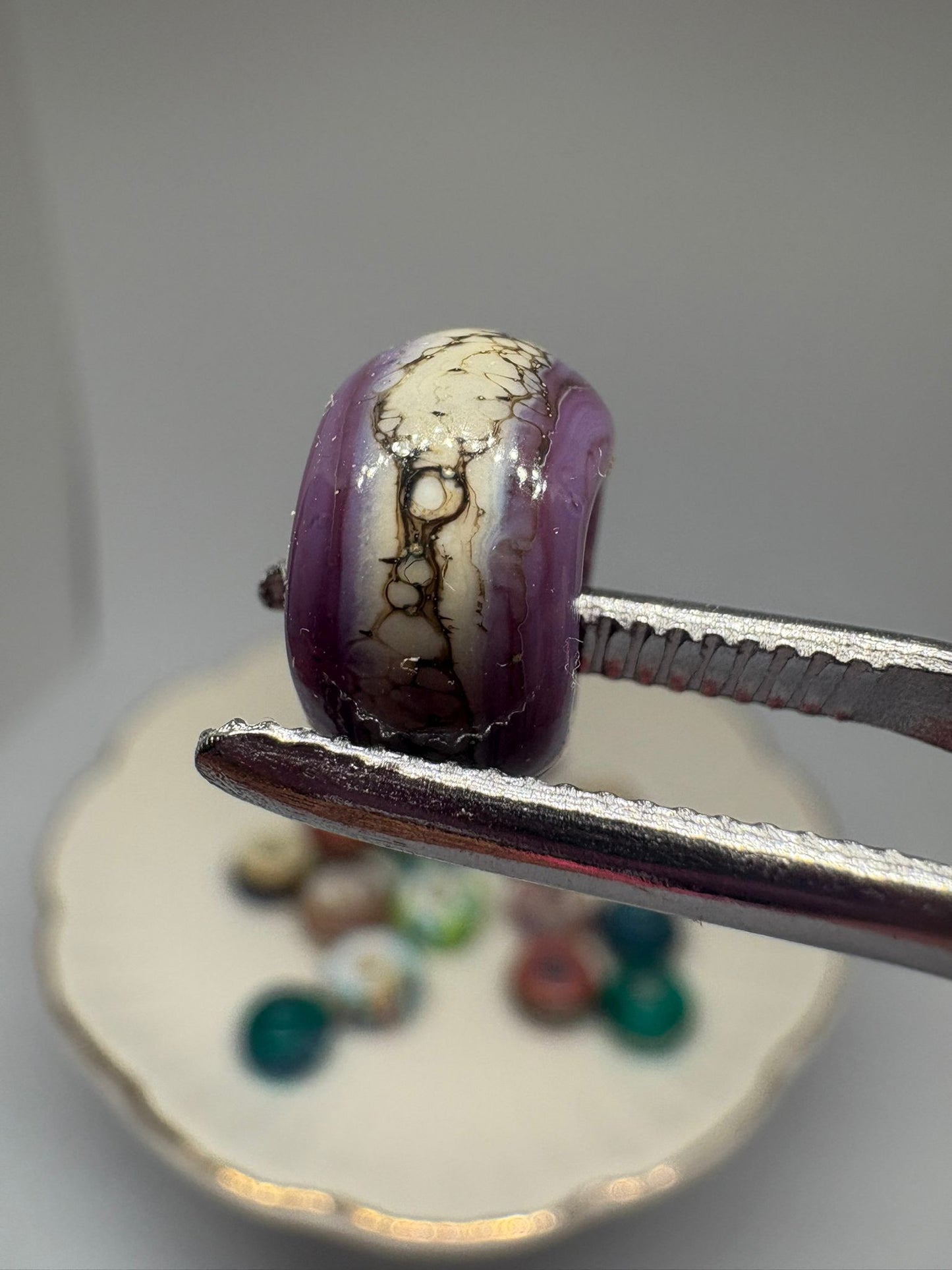 Purple bohemian glass bead
