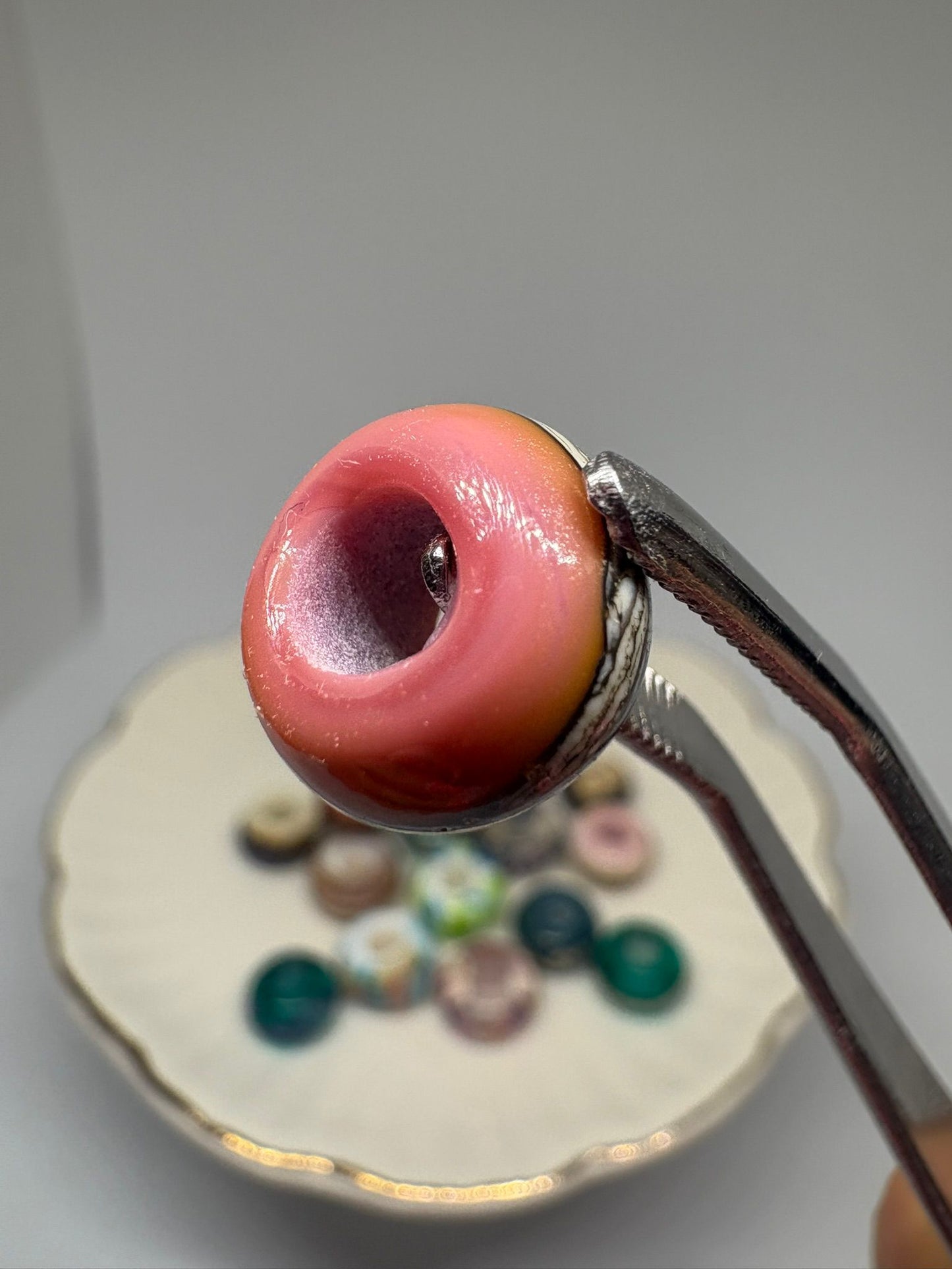 Peach bohemian glass bead glass bead
