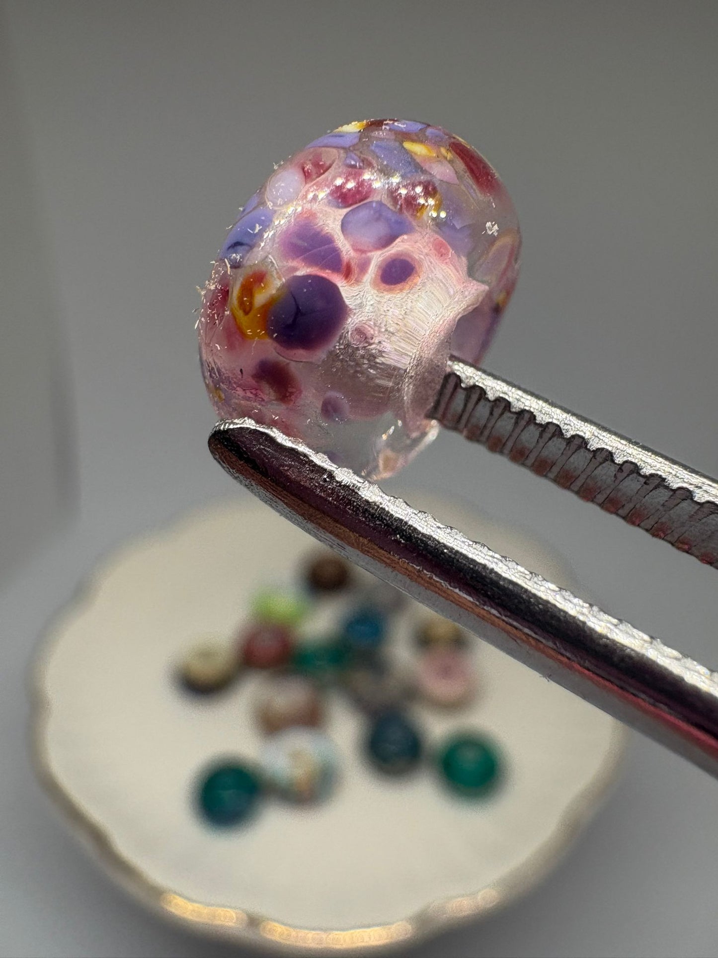 Pink, purple & Orange glass bead