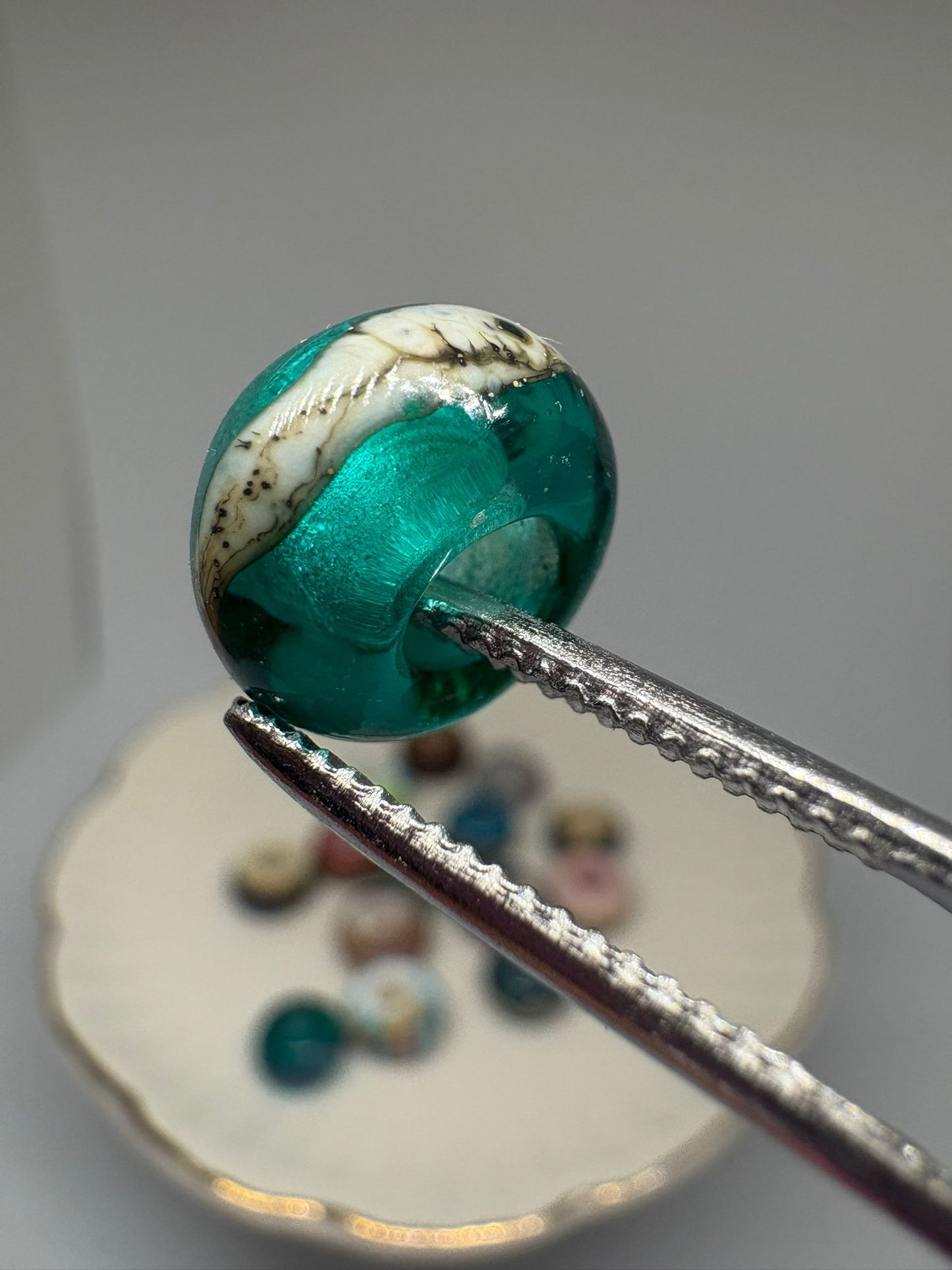 Sea blue glass boho beads