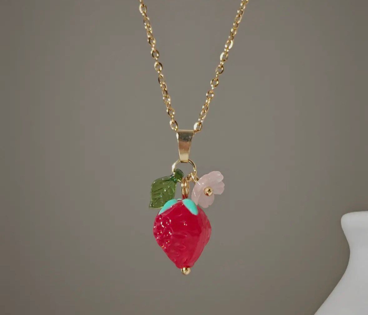 Glass rasberry pendant