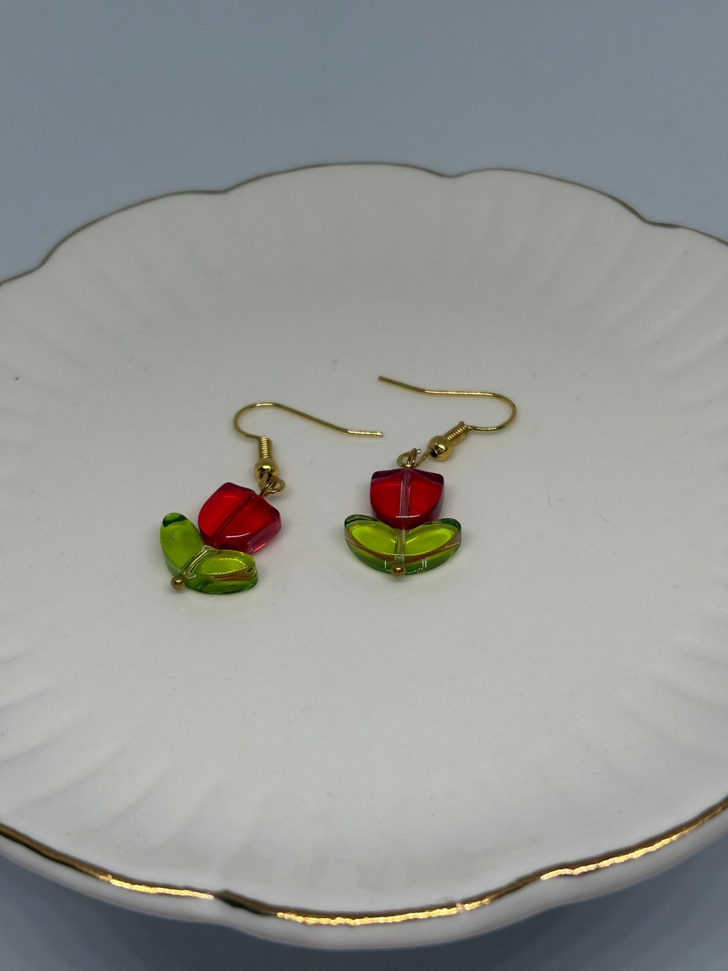 Mini Glass Tulip Earrings