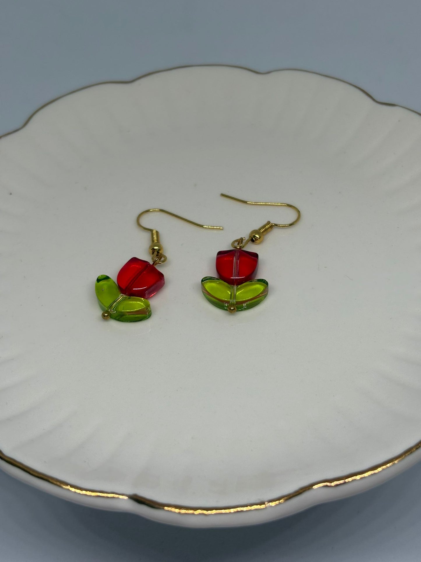 Mini Glass Tulip Earrings