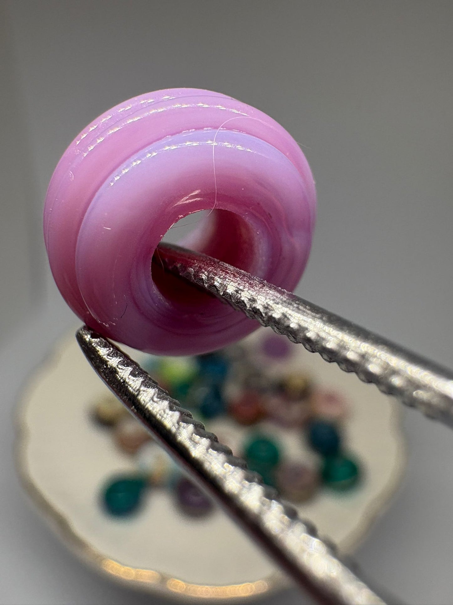 Lilac glass boho bead
