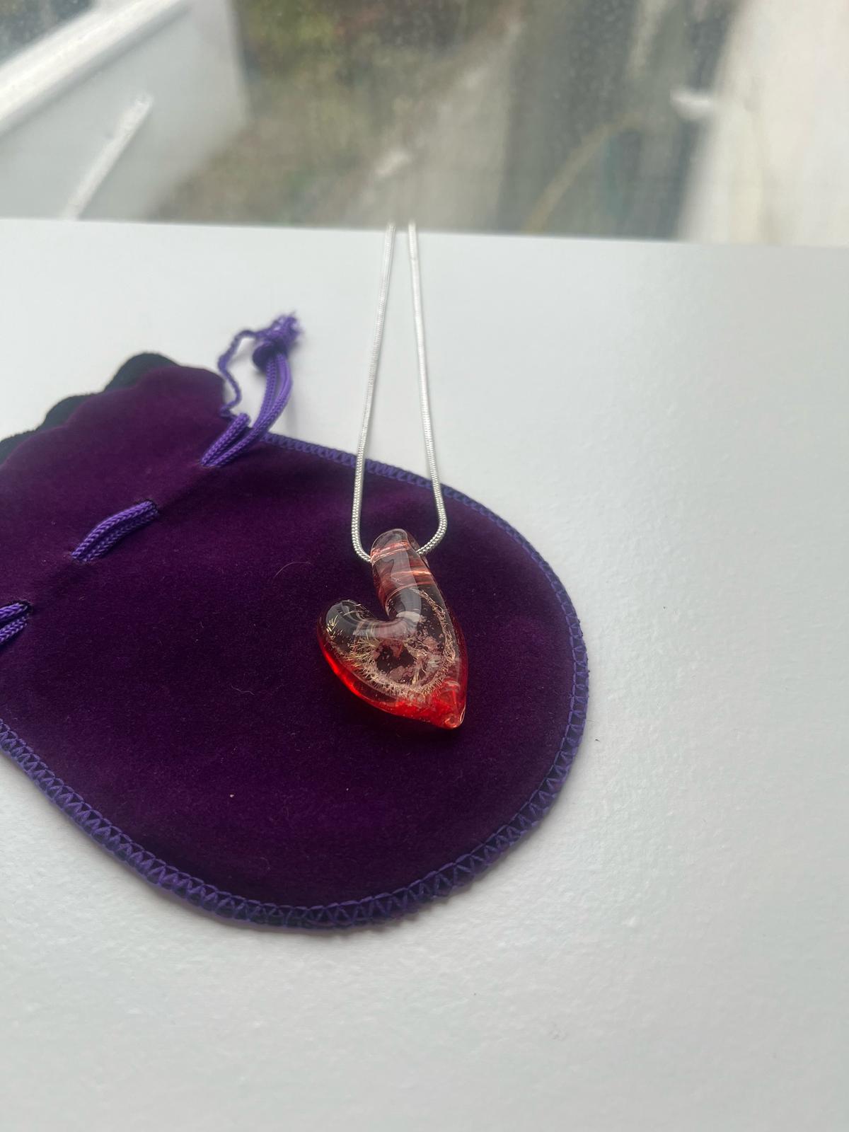 Red vortex heart pendant
