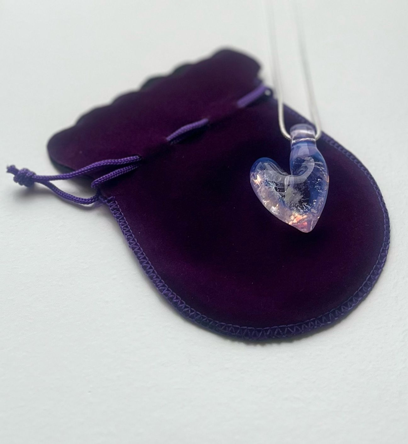 Opal vortex heart pendant