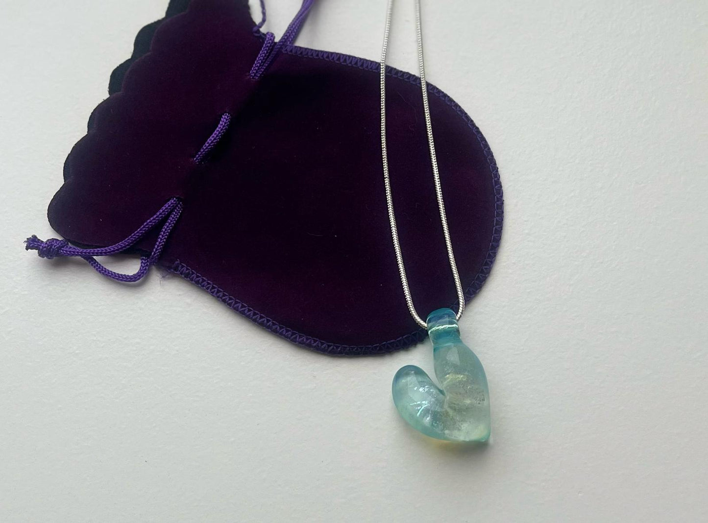 Aqua vortex heart pendant