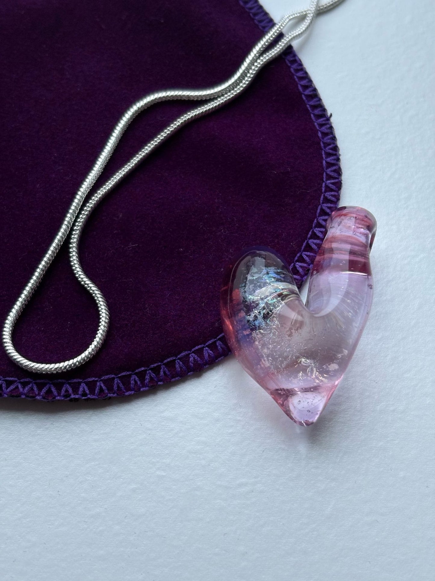 Magenta vortex heart pendant