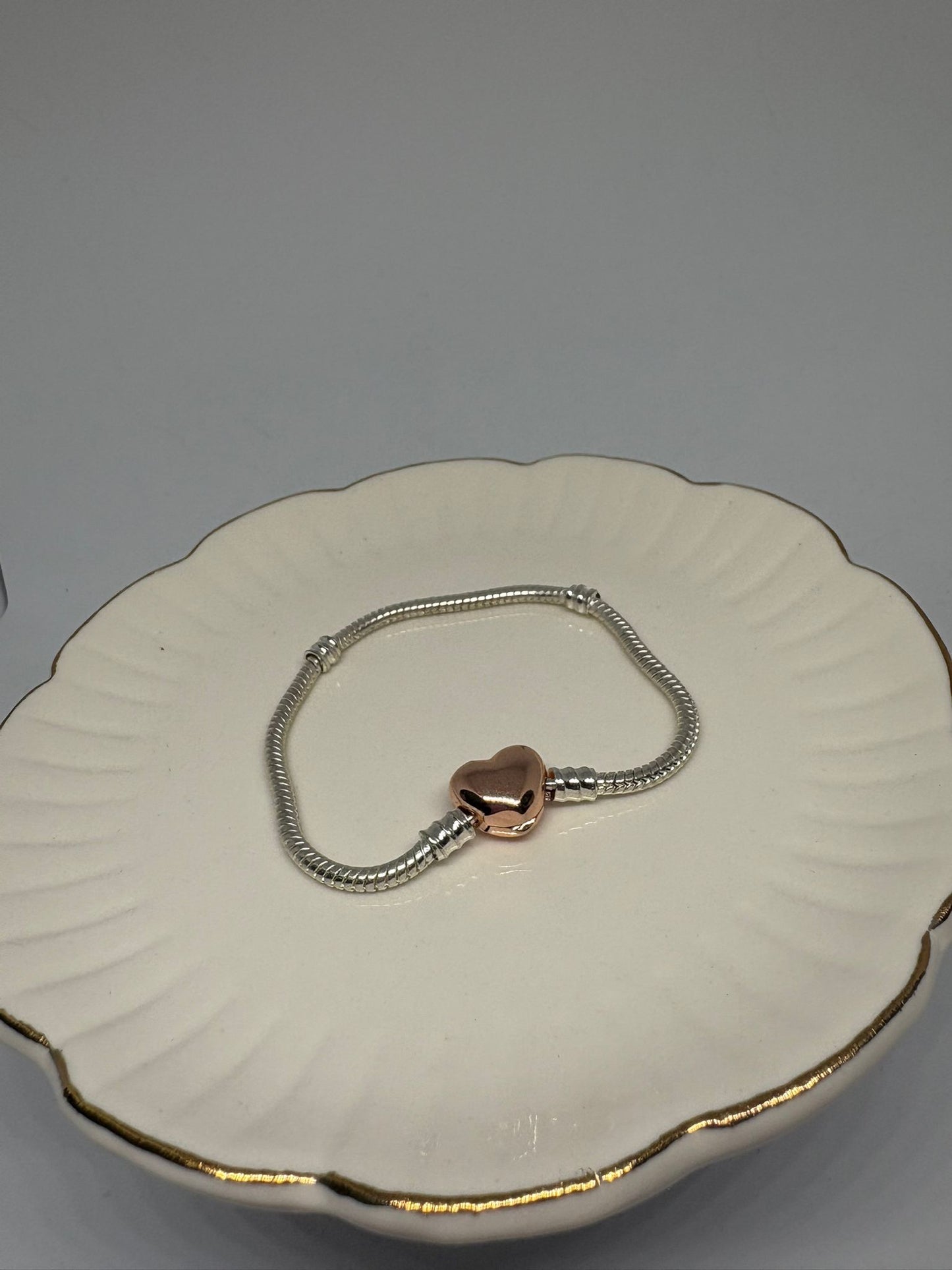 Copper heart clasp base bracelet