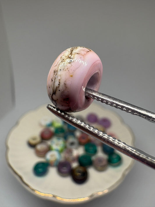 Baby pink bohemian glass bead