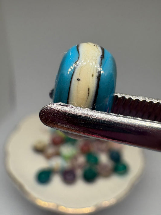 Blue boho glass bead