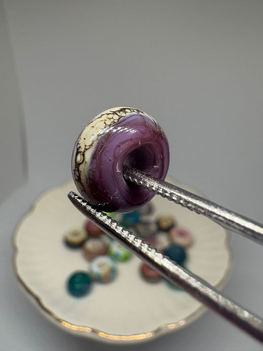 Purple bohemian glass bead