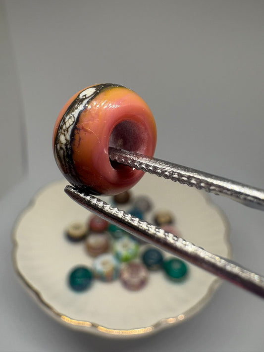 Peach bohemian glass bead glass bead