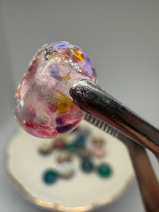 Pink, purple & Orange glass bead