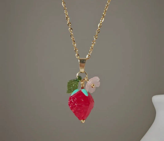 Glass rasberry pendant