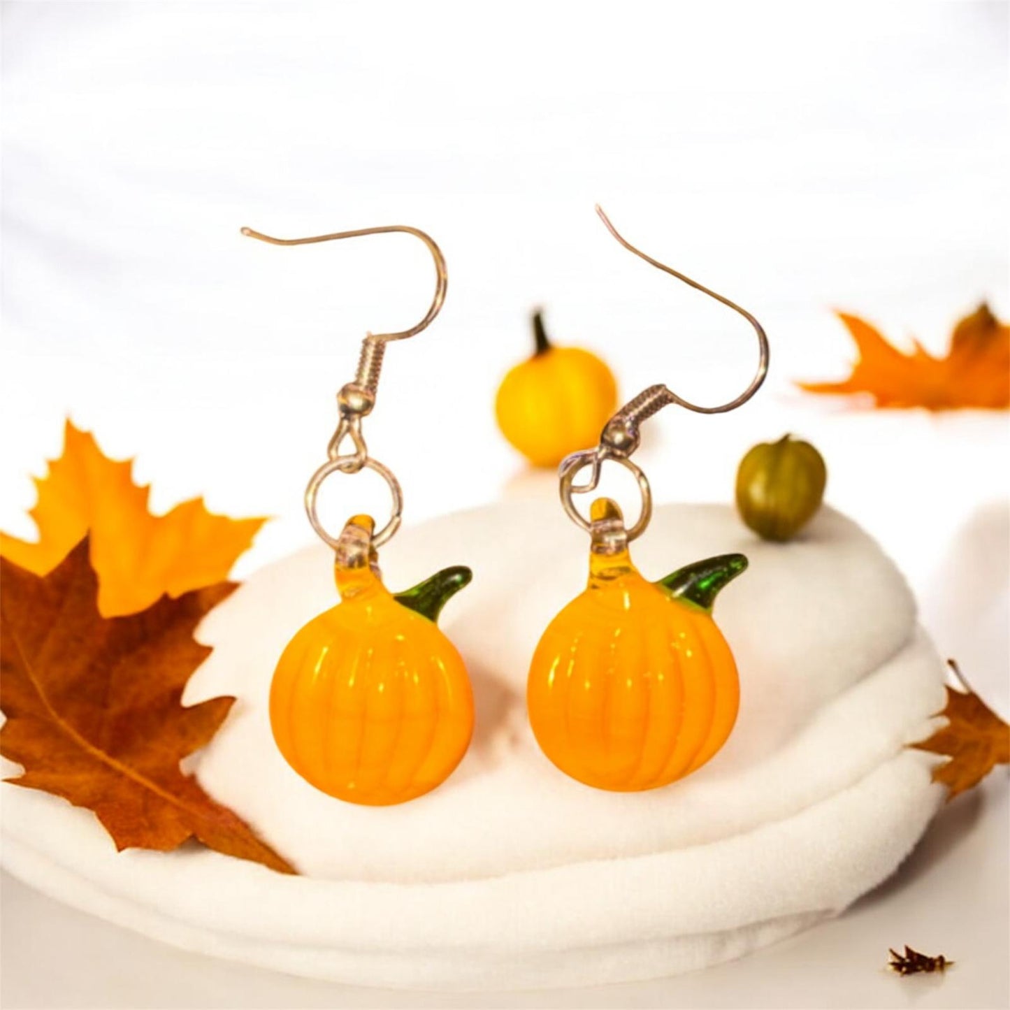 Glass Pumpkin Earrings