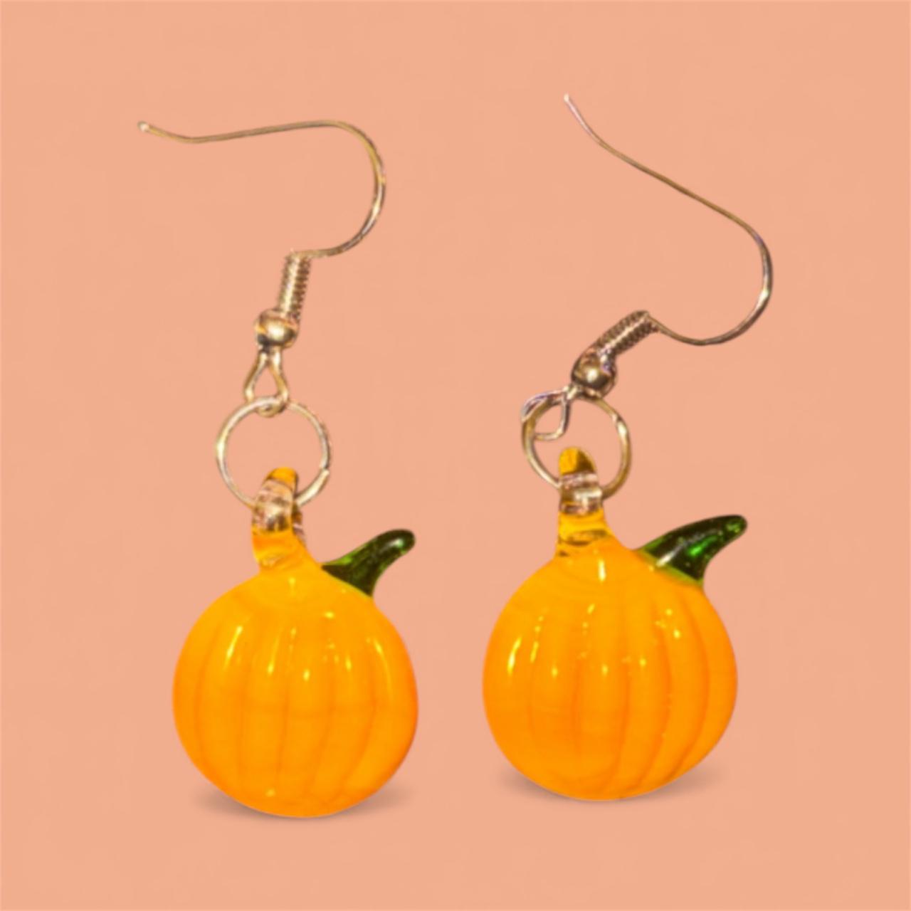 Glass Pumpkin Earrings