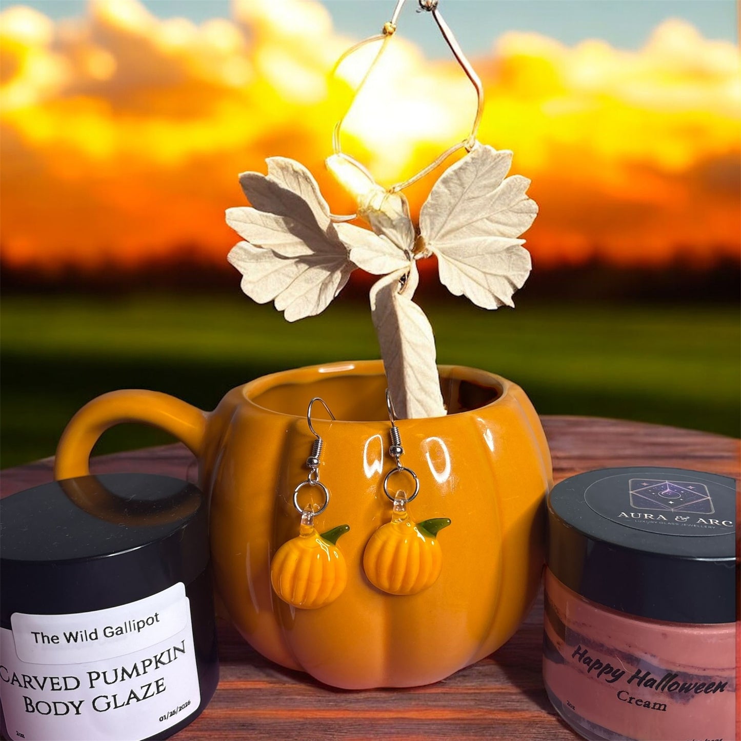 Glass Pumpkin Earrings