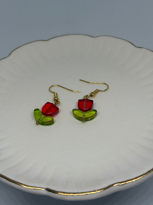 Mini Glass Tulip Earrings